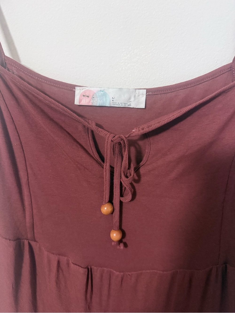 FP Beach - Free People Tiered Mini Dress - Deep Burgundy - Picture 2 of 4